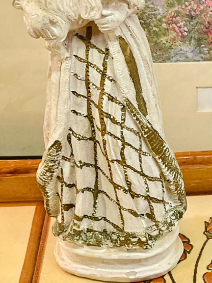 Victorian Lady with Dog Figurine – 9” Elegant Porcelain Decor