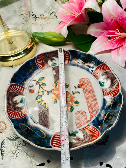 Vintage Japanese Imari Style Porcelain Decor Plate 23 cm
