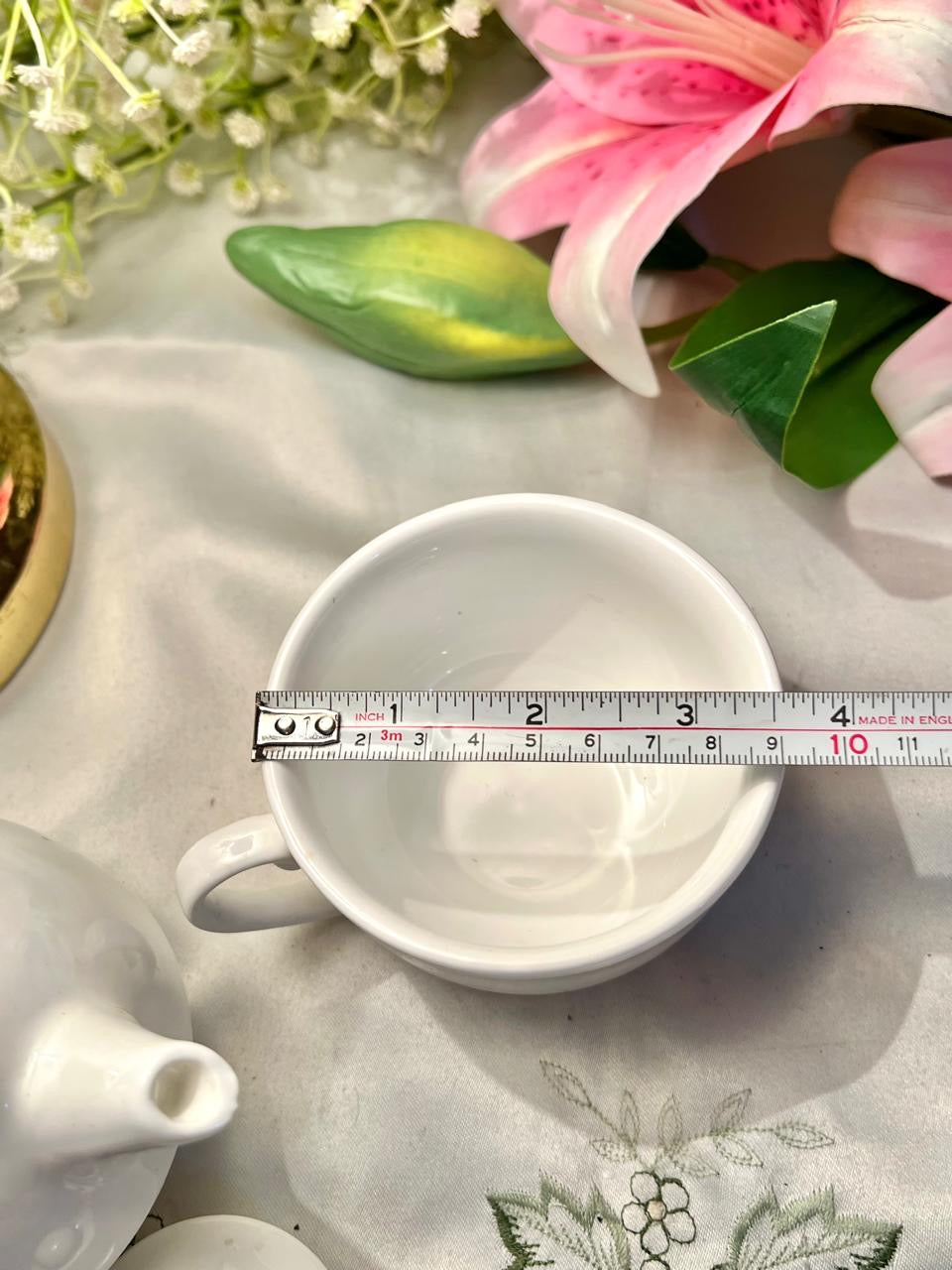 White Ceramic Stackable Tea for One Set – 2 Pieces, 5 Inch