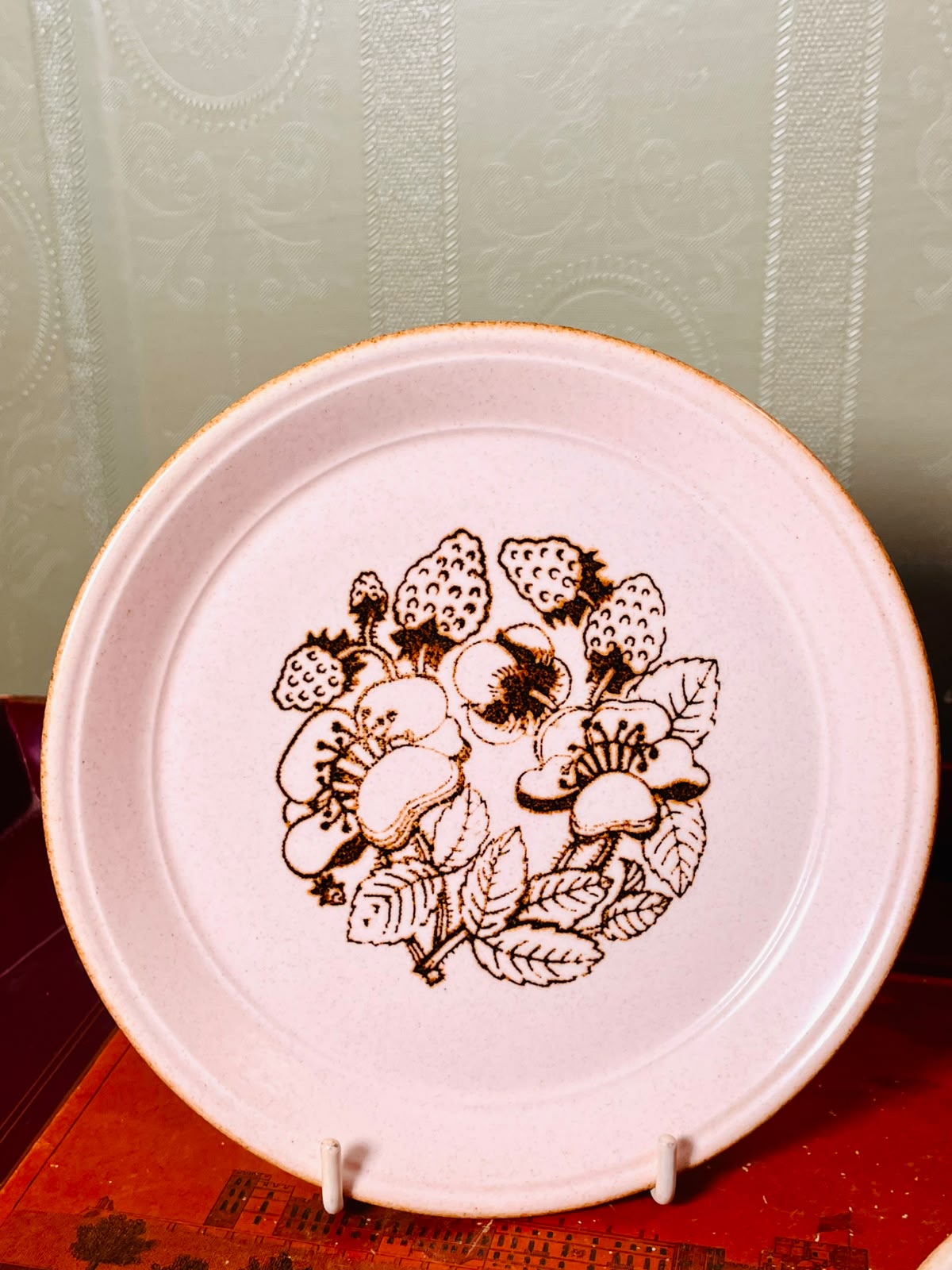 Vintage Floral Stoneware Side Plates 6.5" – Set of 6