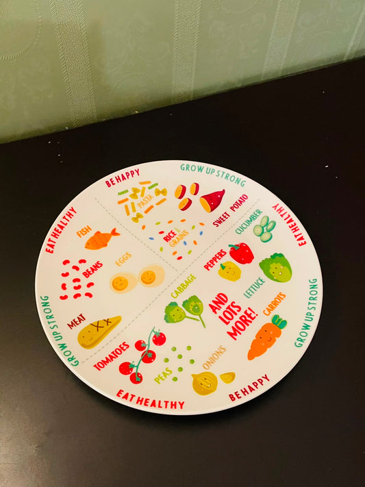 Live Healthy Kids Food Plate 9 Inch Eat Healthy Design