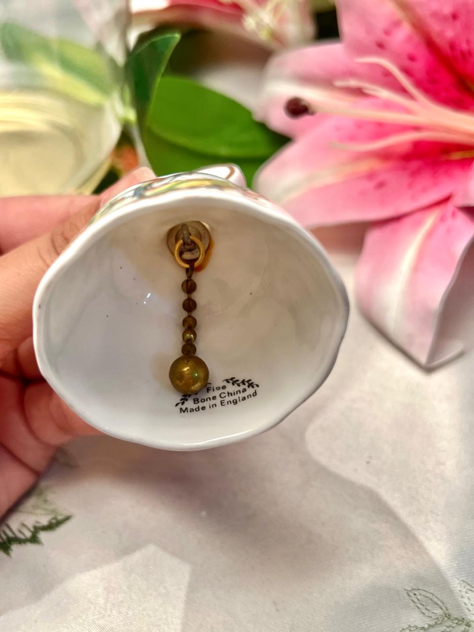 Fine Bone China Peacock Decorative Bell 4"