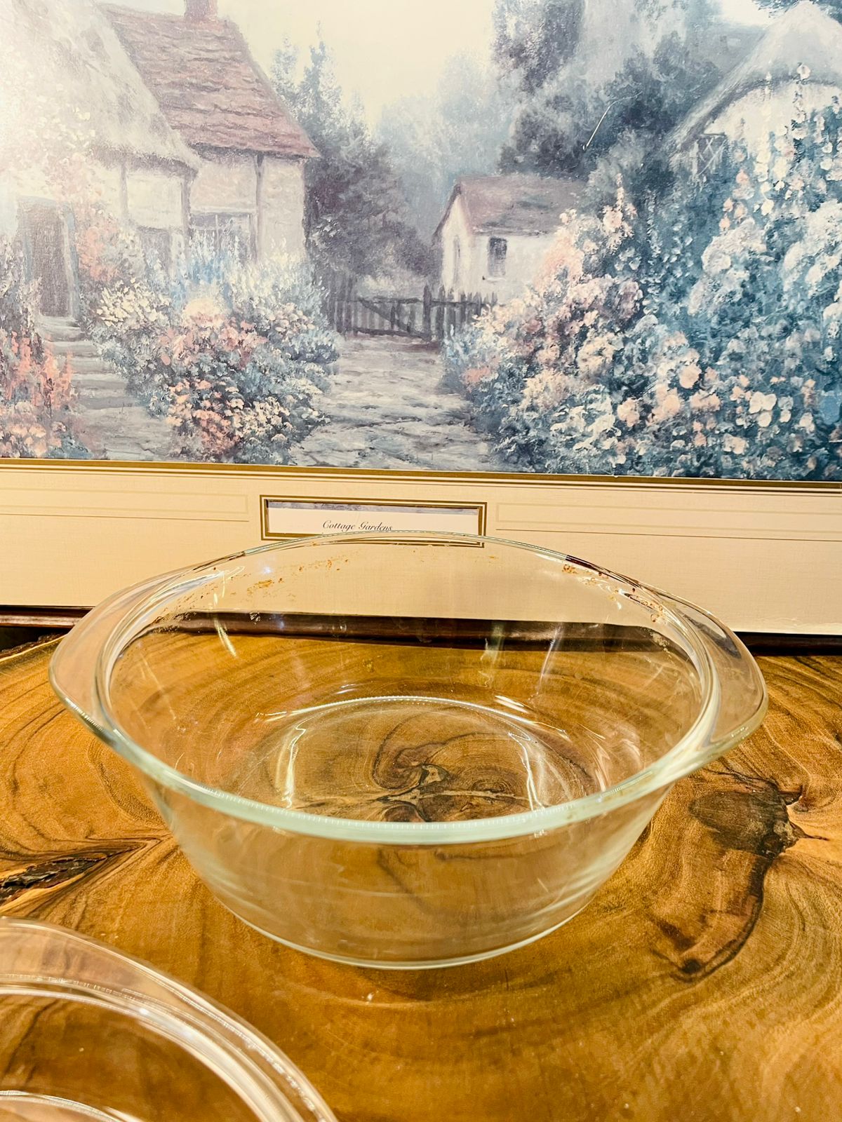Vintage French Glass Baking Dish Clear Oven Bowl France