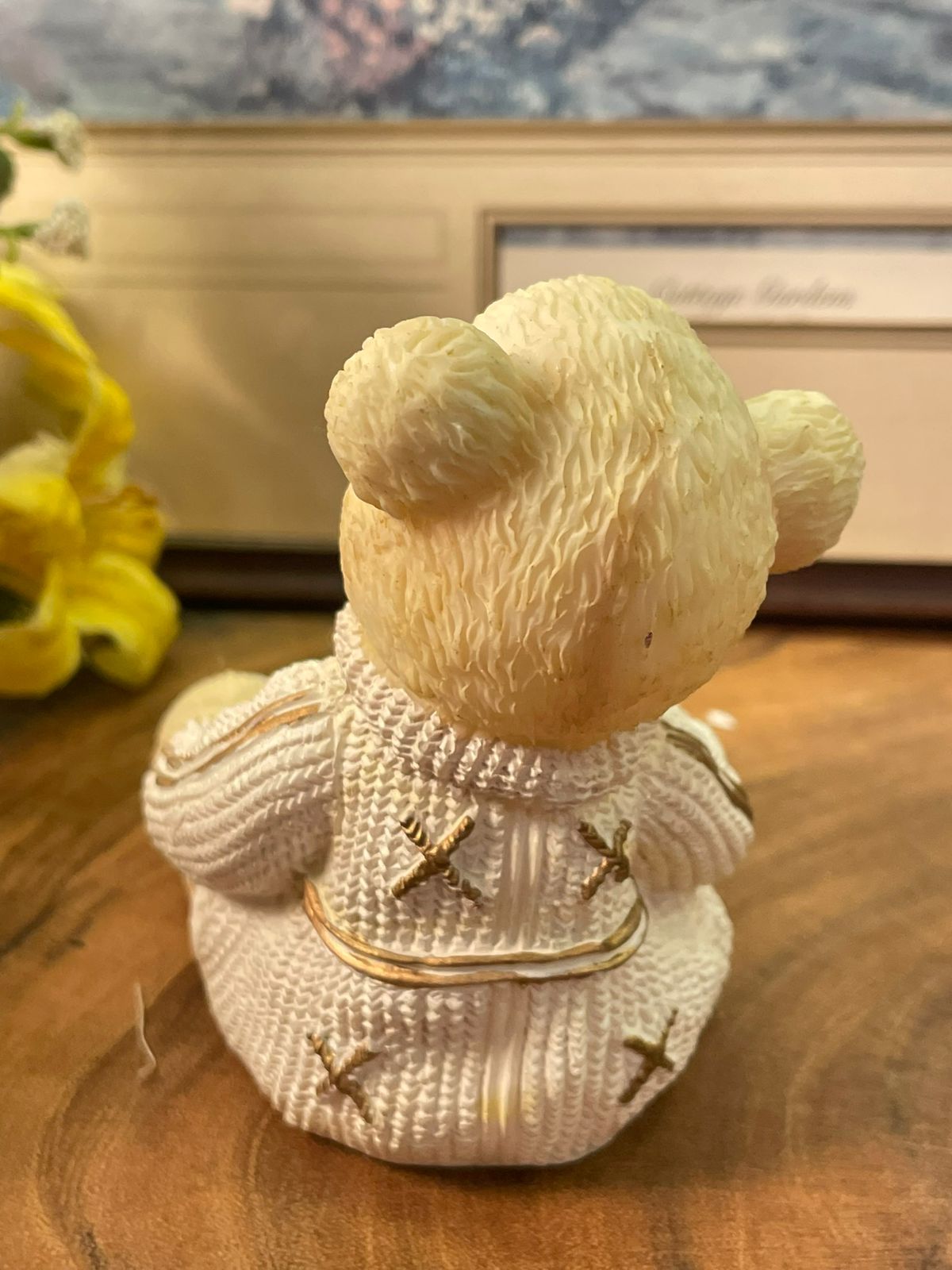 Vintage Teddy Bear With Baby Bear Figurine