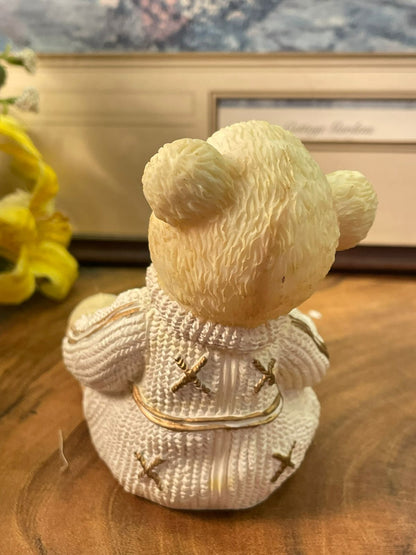 Vintage Teddy Bear With Baby Bear Figurine