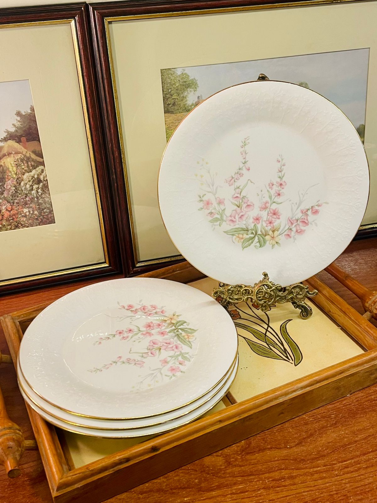 Royal Albert, For All Seasons, Parkland, Bone China Plates, Vintage Plates, English China, Floral Plate Set, Cottagecore Decor, Gold Trim China, Collectible China, Tableware, Serving Plates, Home Decor, Kitchen Decor, Made in England