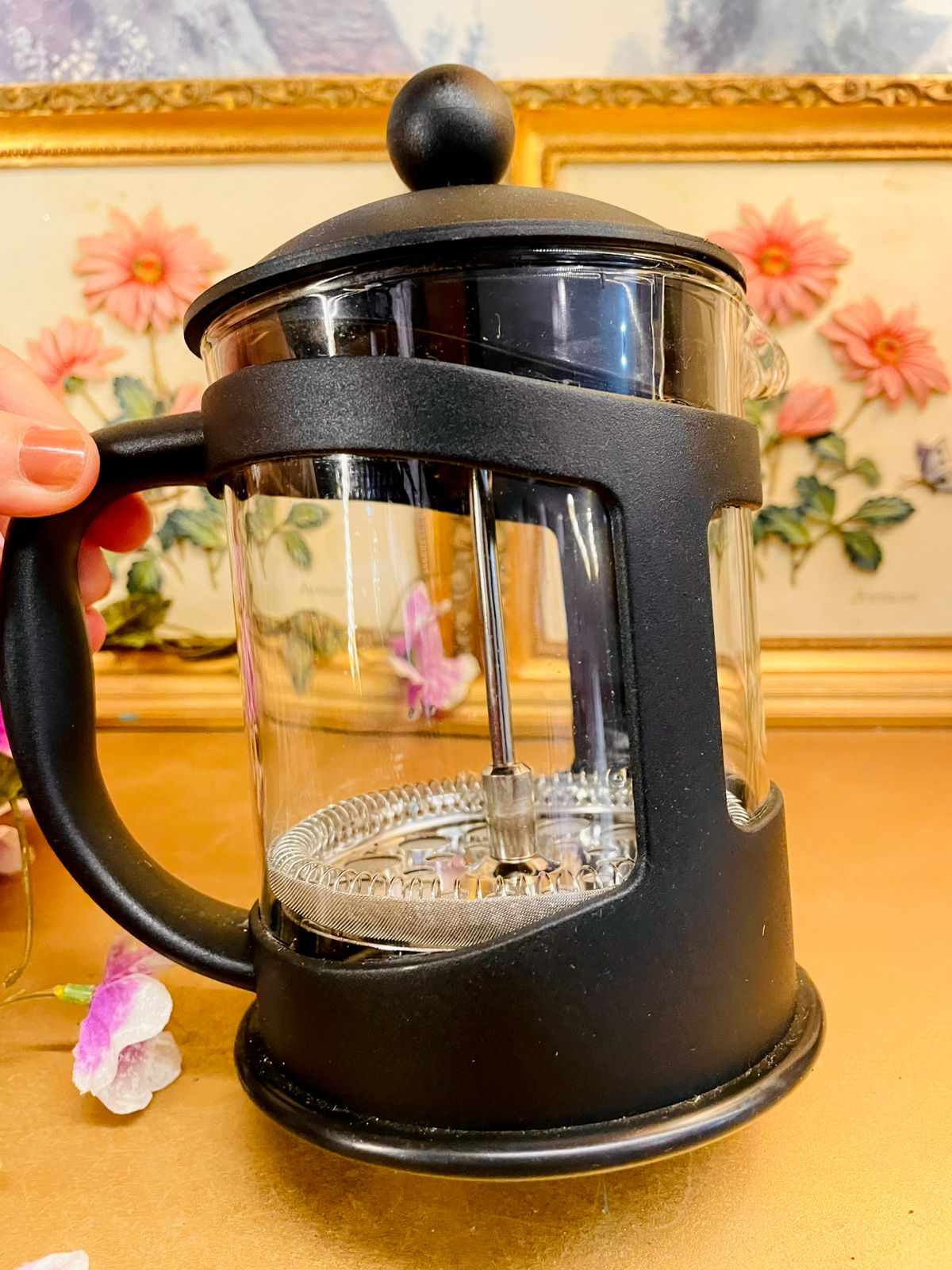 Black Glass French Press Coffee Maker