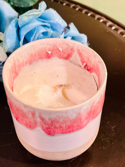 Pink Ombre Ceramic Scented Candle – 10cm