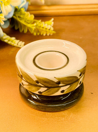 Vintage Botanical Cramic Tealight Candle Holder