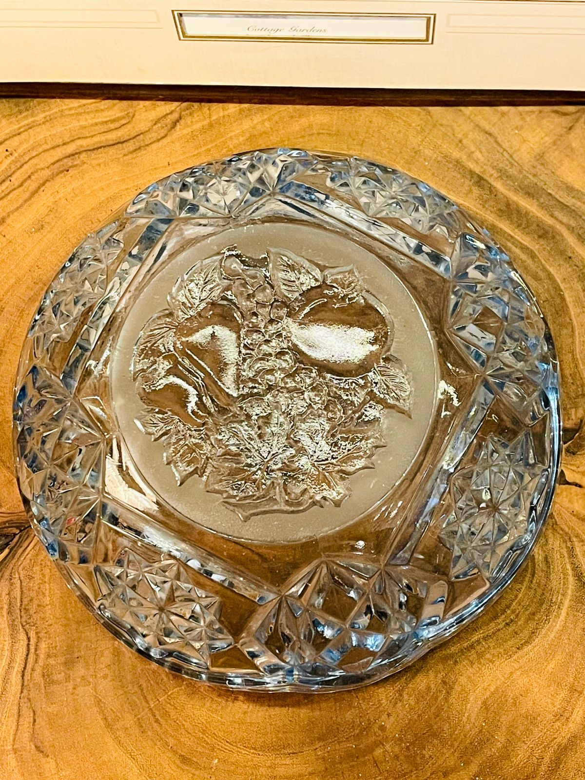 Vintage Cut Crystal Bowl | Starburst Glass Serving Bowl