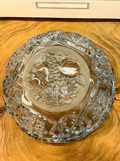 Vintage Cut Crystal Bowl | Starburst Glass Serving Bowl