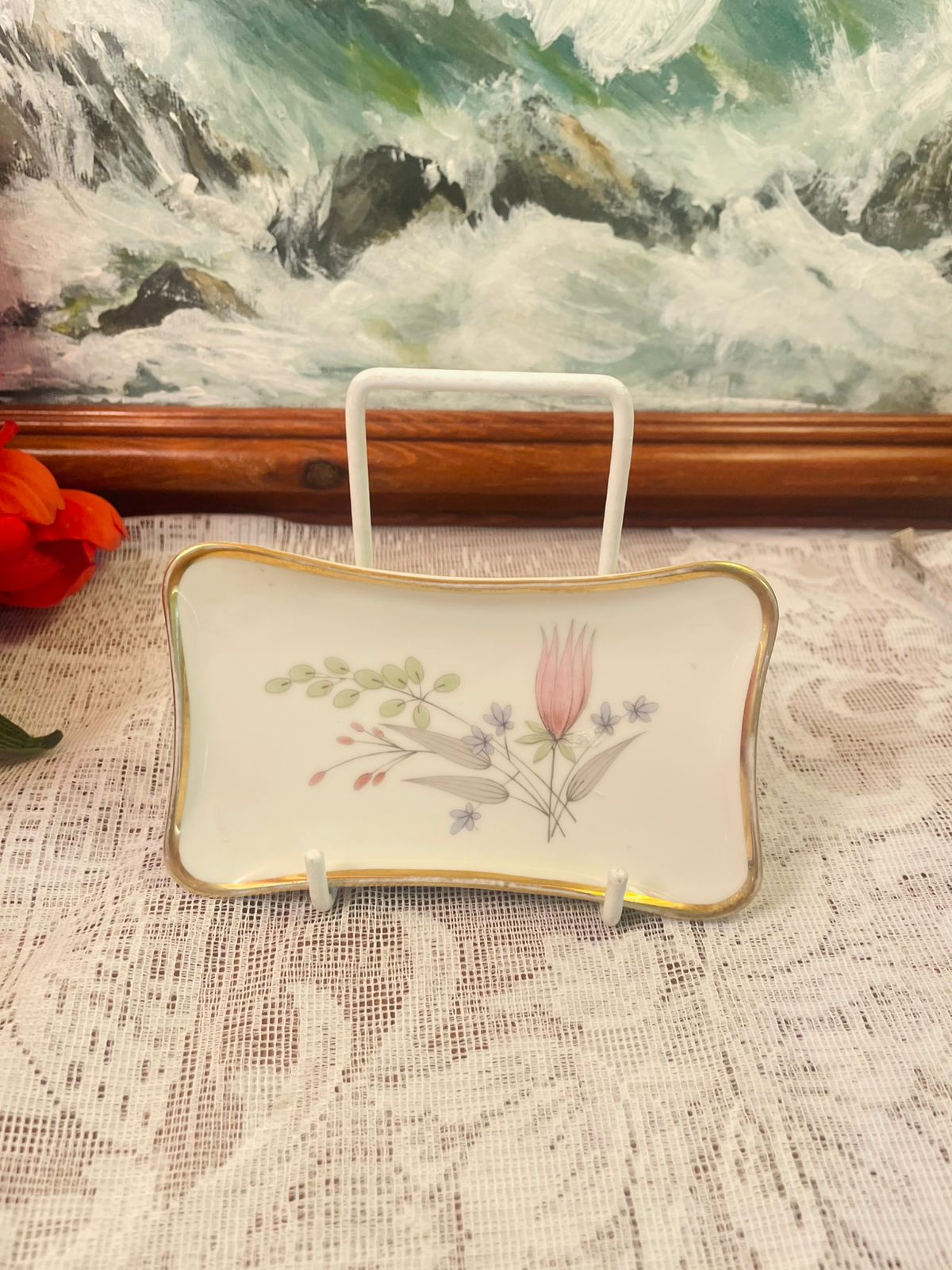 Alka Bavaria Modernist Floral Rectangular Tray 5 inch