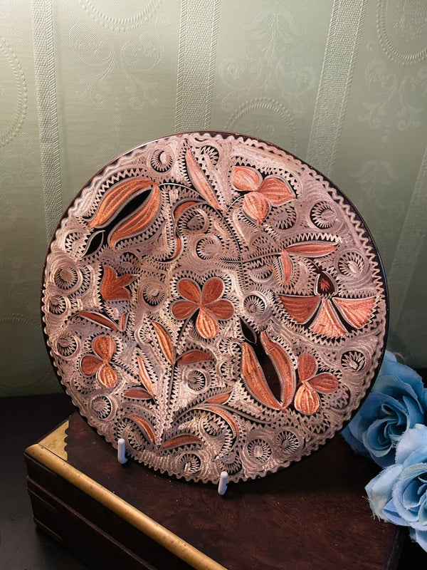 Turkish Copper Mosaic Wall Plate 7 Inch