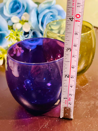 Vintage Purple Crystal Candle Holder / Votive Holder – 8cm