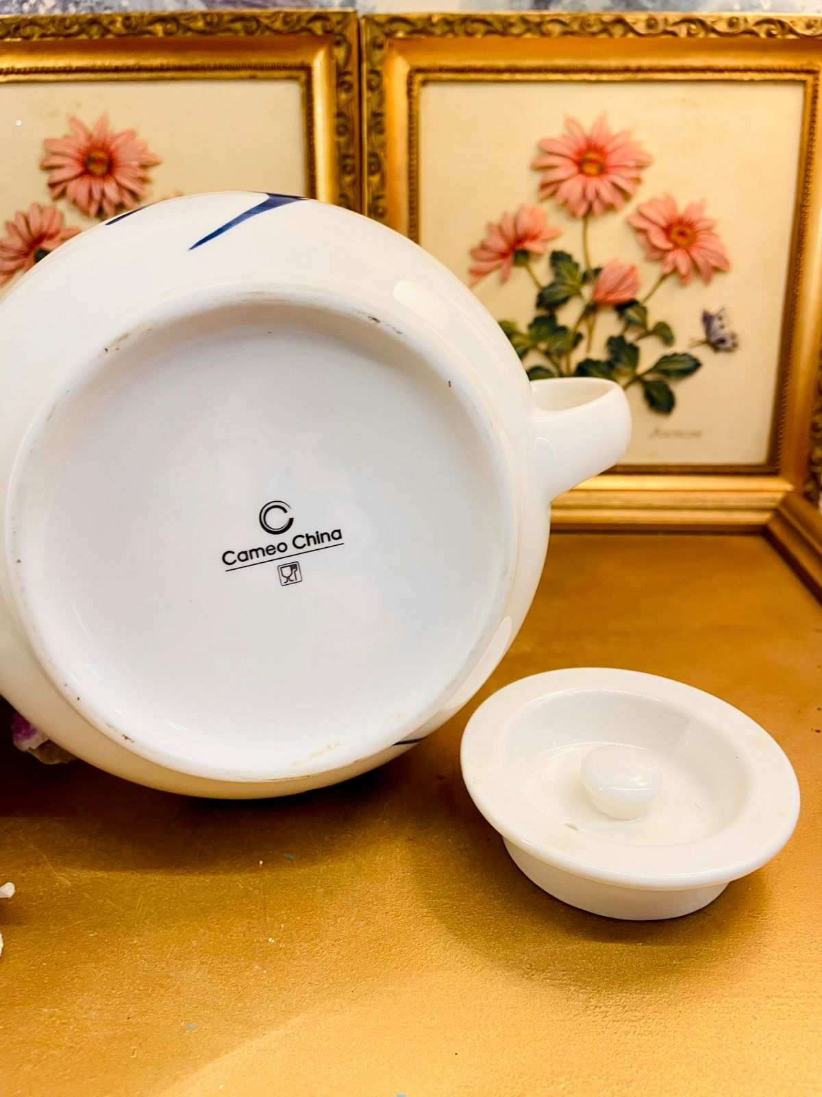 Cameo China Fish Ceramic Teapot