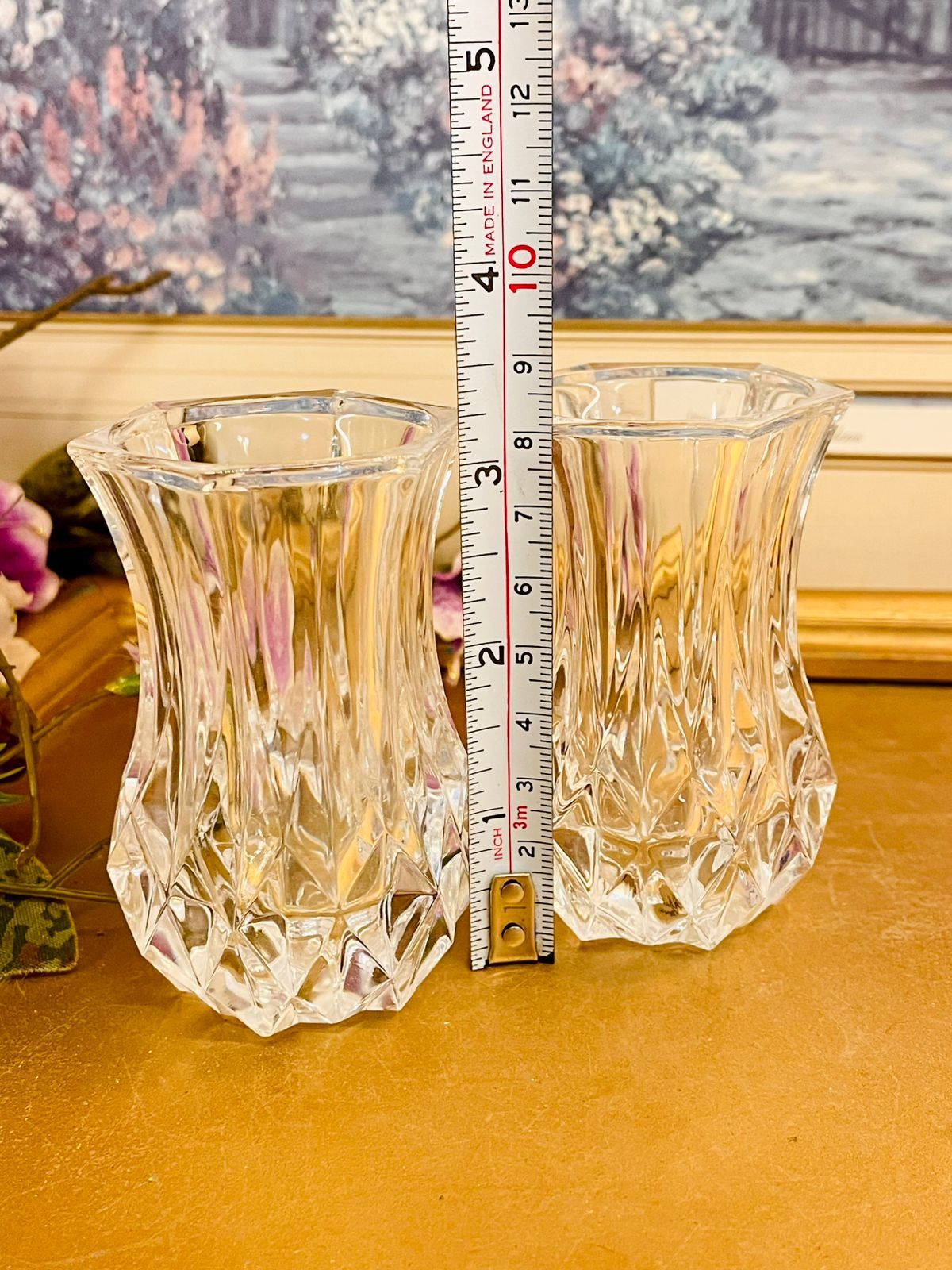Vintage Cut Glass Mini Vases – Crystal Style Pair