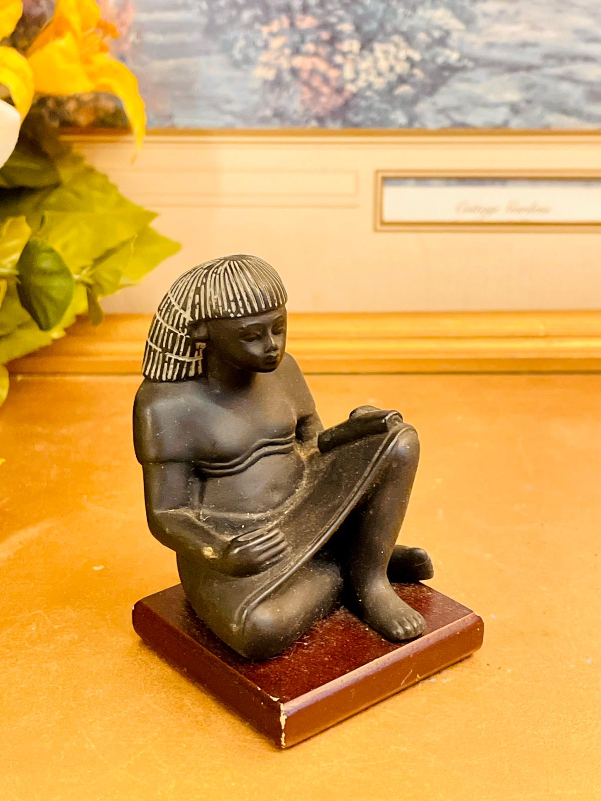 Egyptian Scribe Figurine Ancient Egypt Decor Statue 3 inches