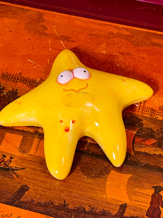 Yellow Starfish Wall Plaque – 6 Inch