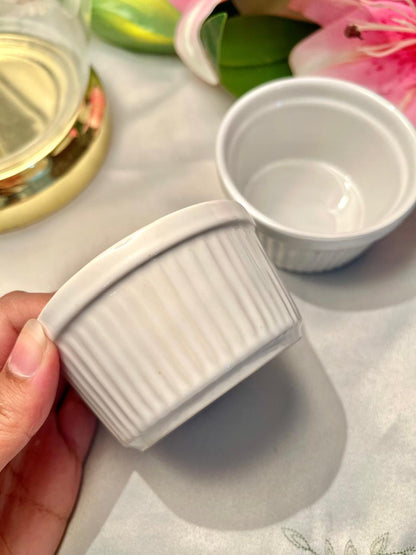 White Oven-Safe Ceramic Ramekins – 2 Piece, Approx. 8.5 cm