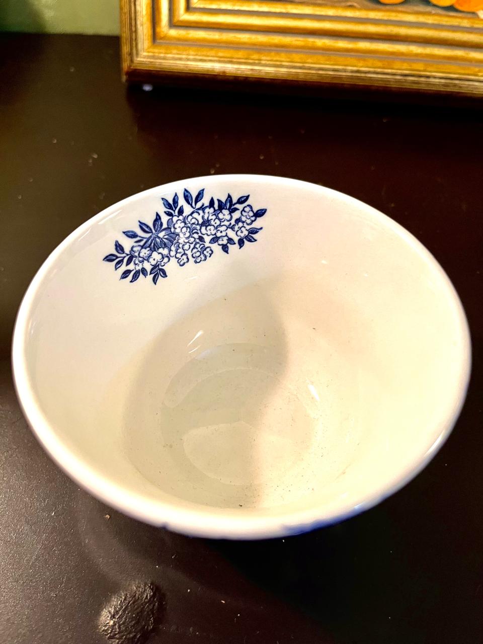 Vintage Blue & White English Cottage Ceramic Bowl – 5 Inch