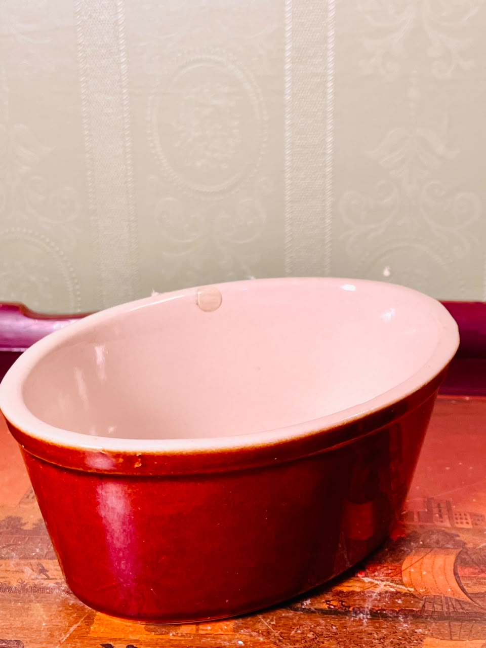 Vintage Oval Ceramic Baking & Serving Dish – 8 Inch