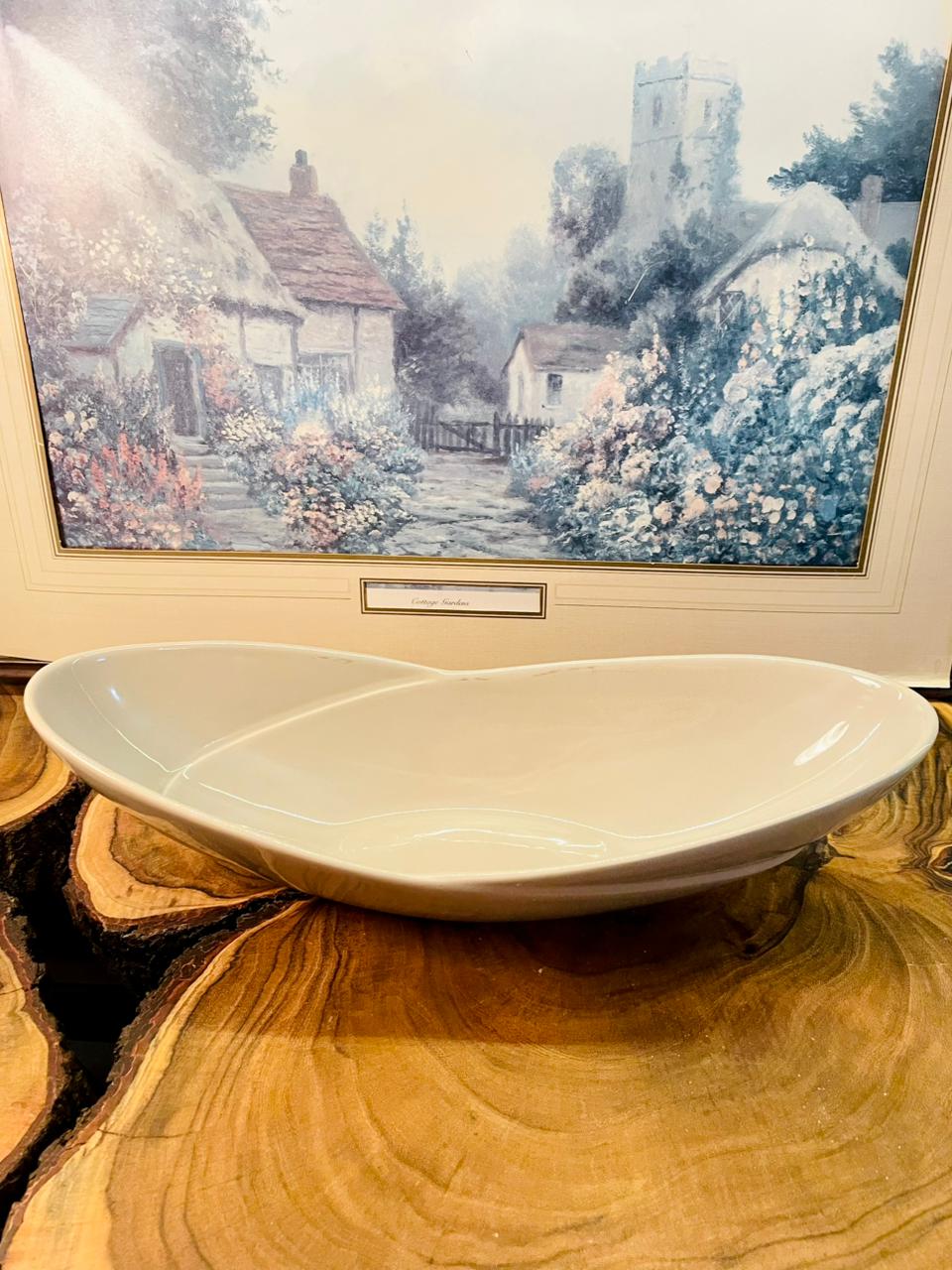 Modern White Porcelain Serving Bowl Minimalist Dish