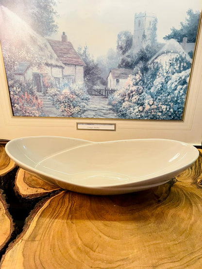 Modern White Porcelain Serving Bowl Minimalist Dish