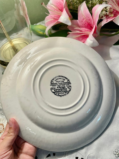 Staffordshire Blue Willow Decorative Plate – 9.5 Inch