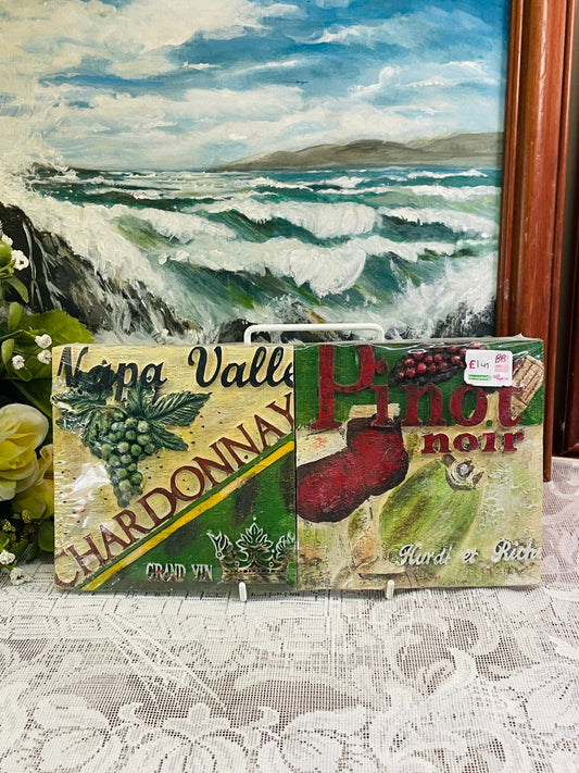 Vintage Wine Kitchen Wall Art Plaque Decor 11 inch