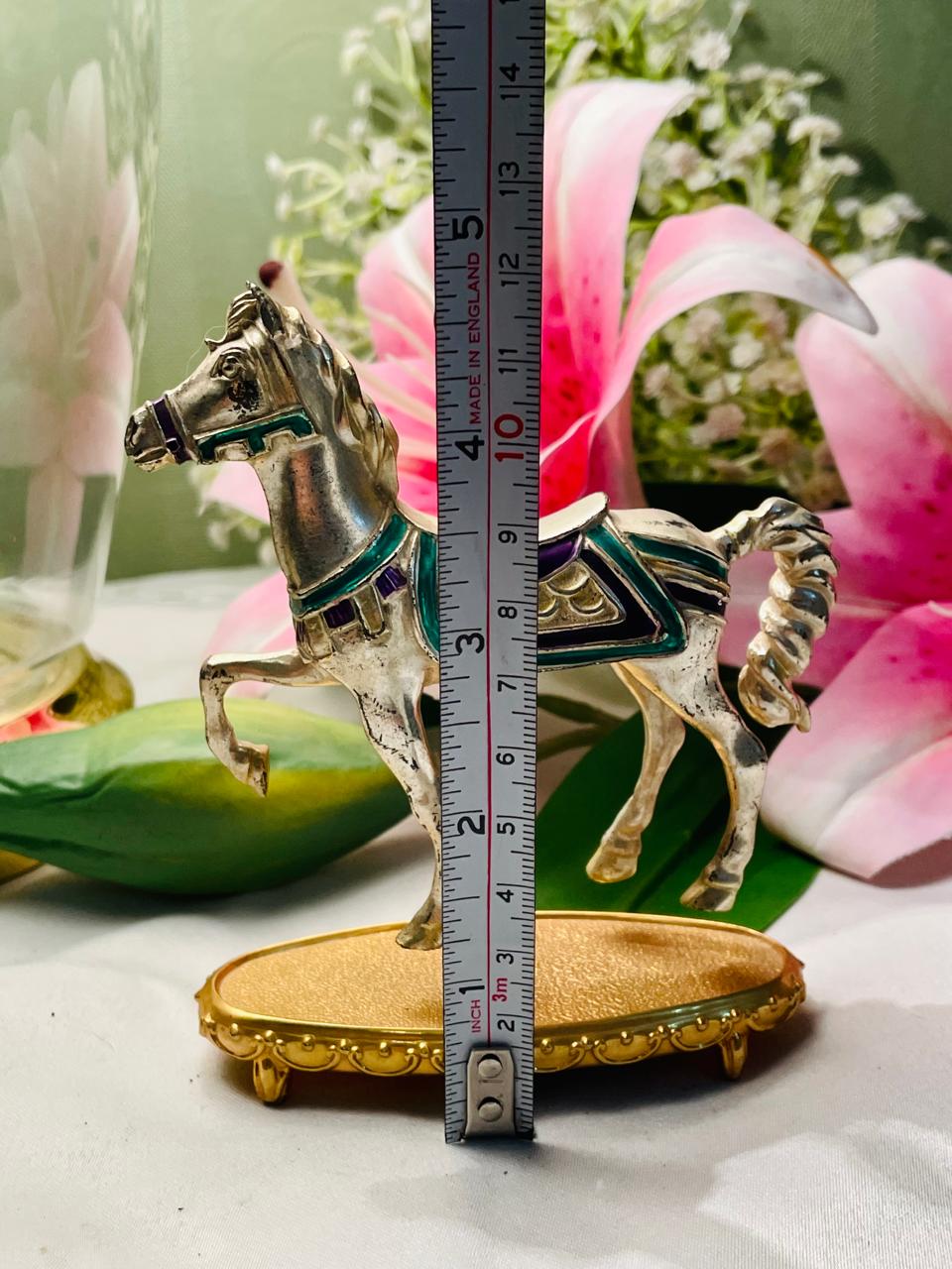 Vintage Brass Carousel Horse Figurine on  – Approx. 11 cm