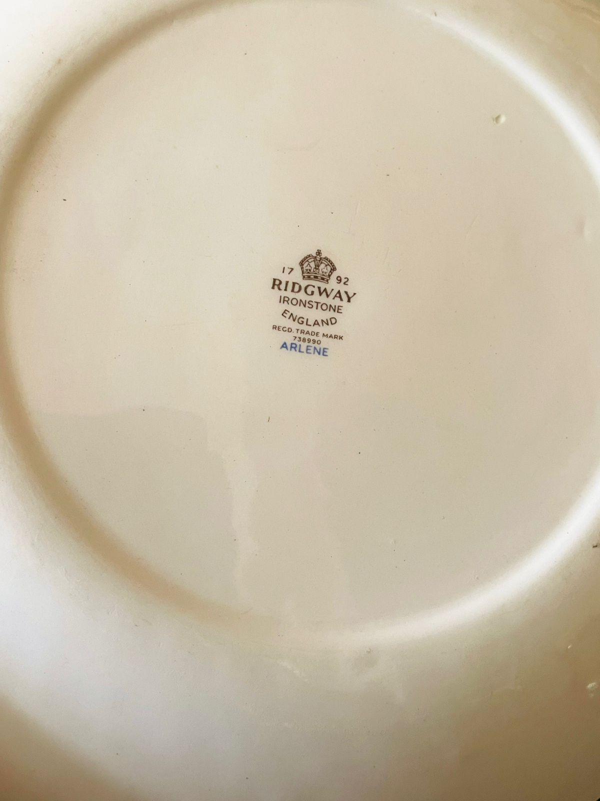 Ridgway Ironstone “Arlene” Floral Plate – Vintage 1792 Collection, Made in England