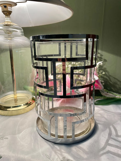 Geometric Cylinder Candle Lantern 8.5 Inch