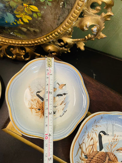 Palissy Royal Worcester Canada Geese Pin Dish Set 4 Inch