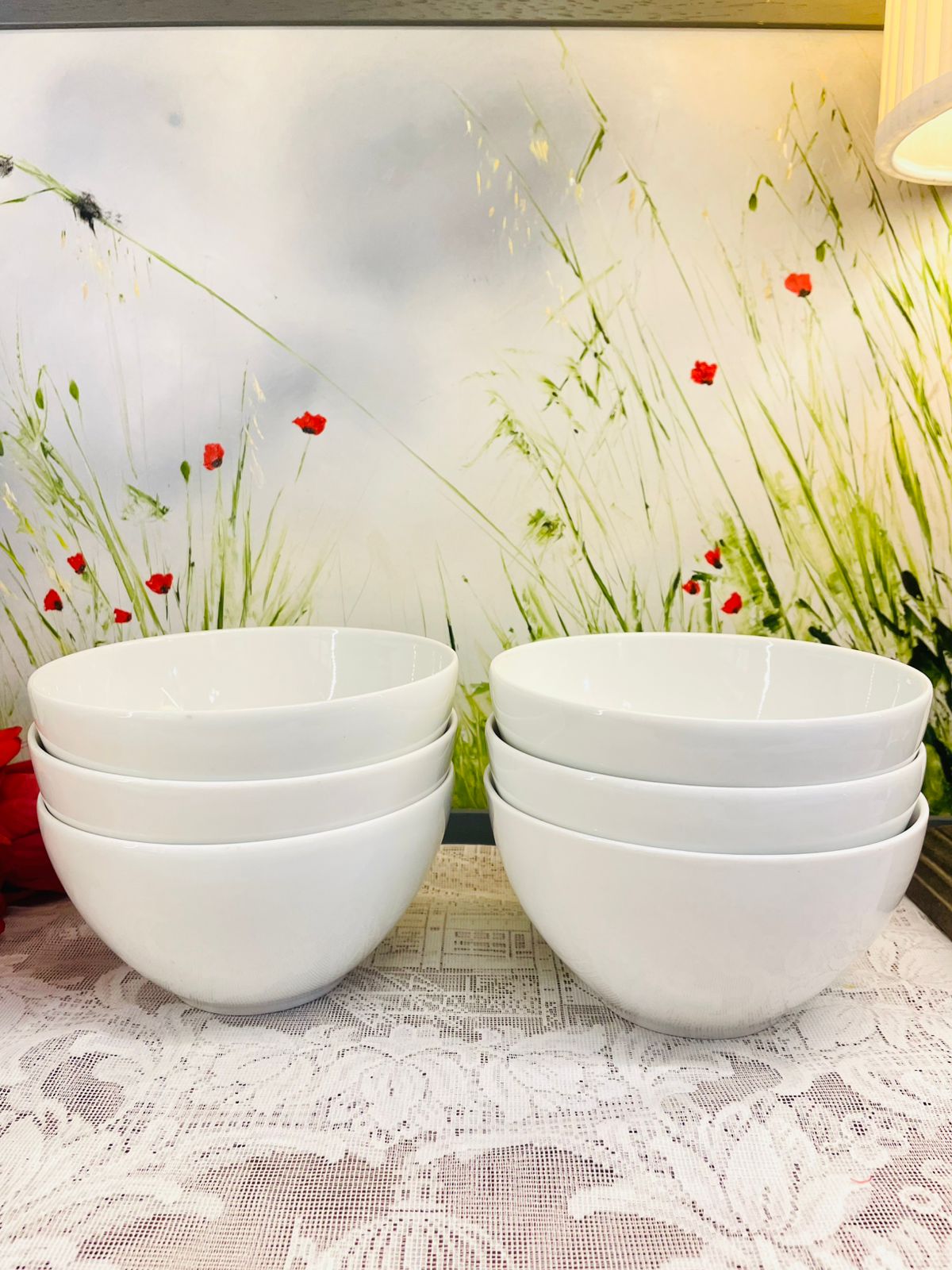 Vintage IKEA 365+ White Ceramic Bowls Set of 6