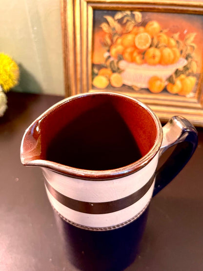 Vintage Cobalt Blue Ceramic Water Pitcher – 6 Inch