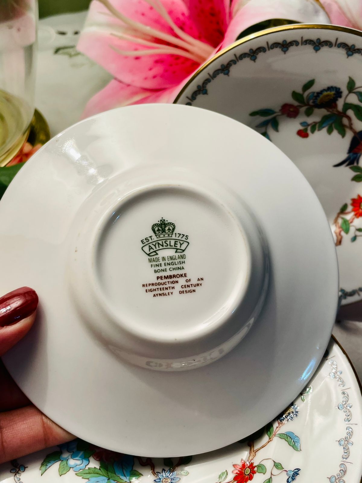 Aynsley Pembroke Fine Bone China Side Plates Set of 7 – Made in England 14 cm