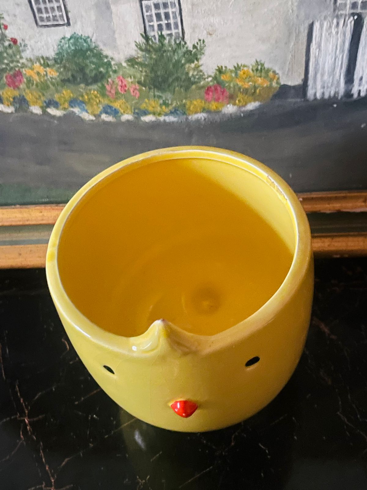 Cute Yellow Chick Ceramic Planter – 5.5” Fun Animal Pot | Made in England