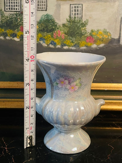 Iridescent Floral Mini Vase ( 10cm )  – Vintage Pearl Lustre Finish – England