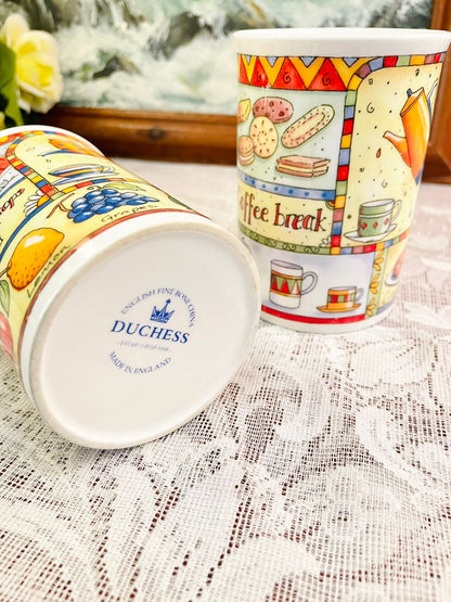 Duchess English Bone China Coffee Break Mugs Pair