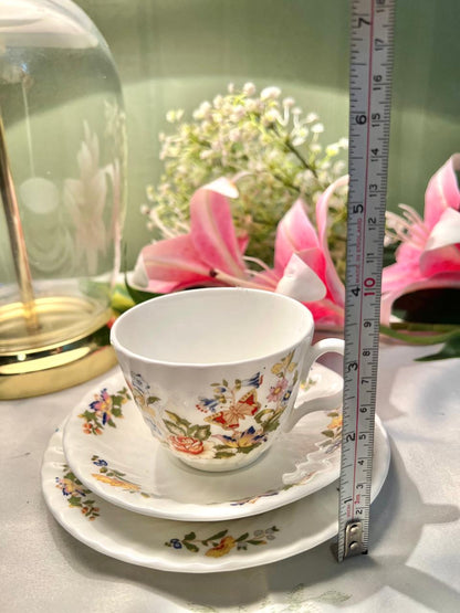 Aynsley Cottage Garden Fine Bone China Trio Set 3 Piece