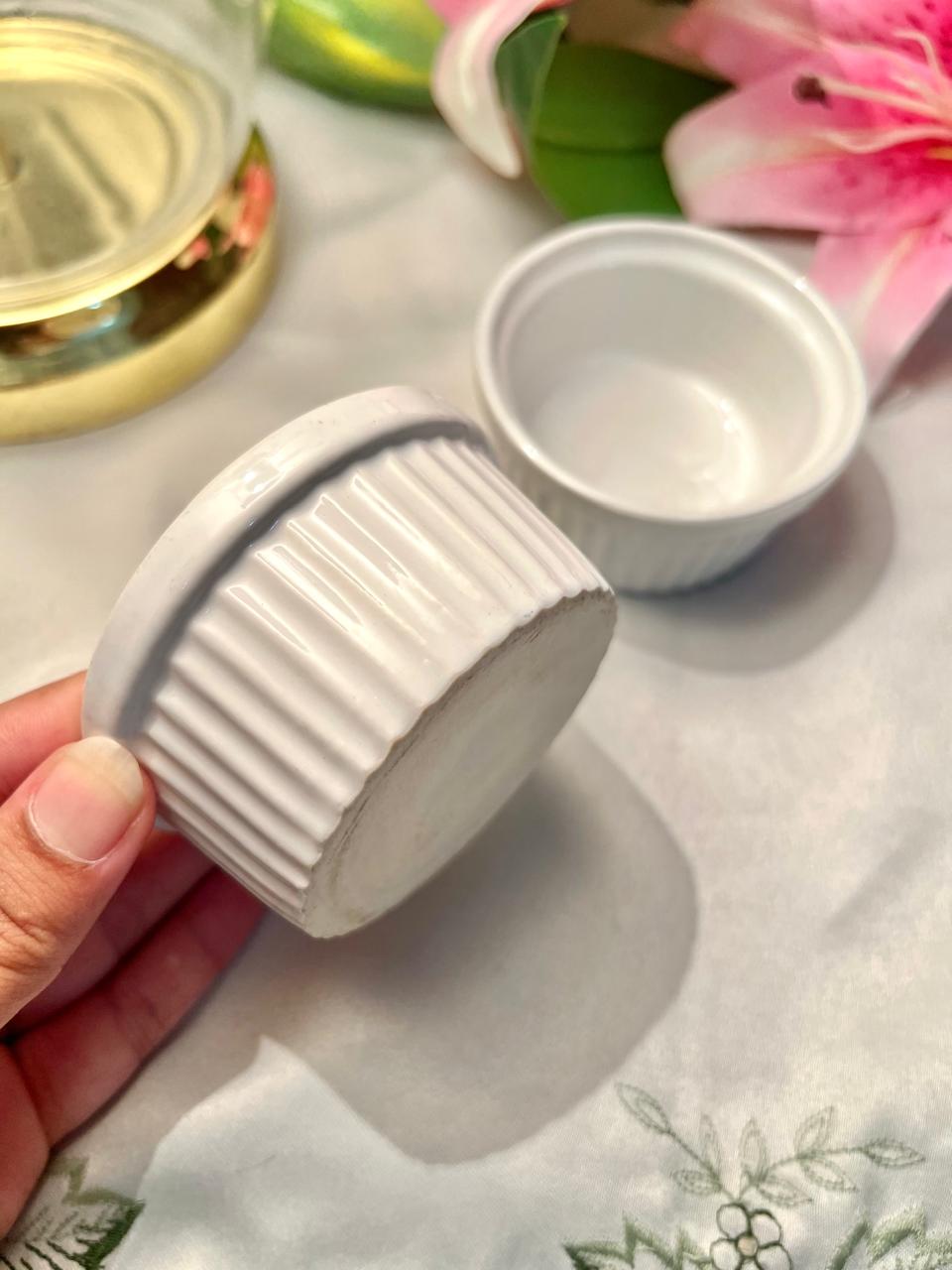 White Oven-Safe Ramekin Bowls – 2 Piece, Approx. 8 cm