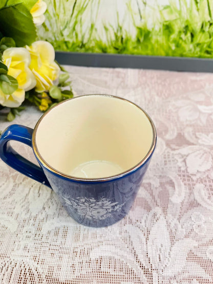 Sandland Blue Floral Ceramic Mug | Made in England