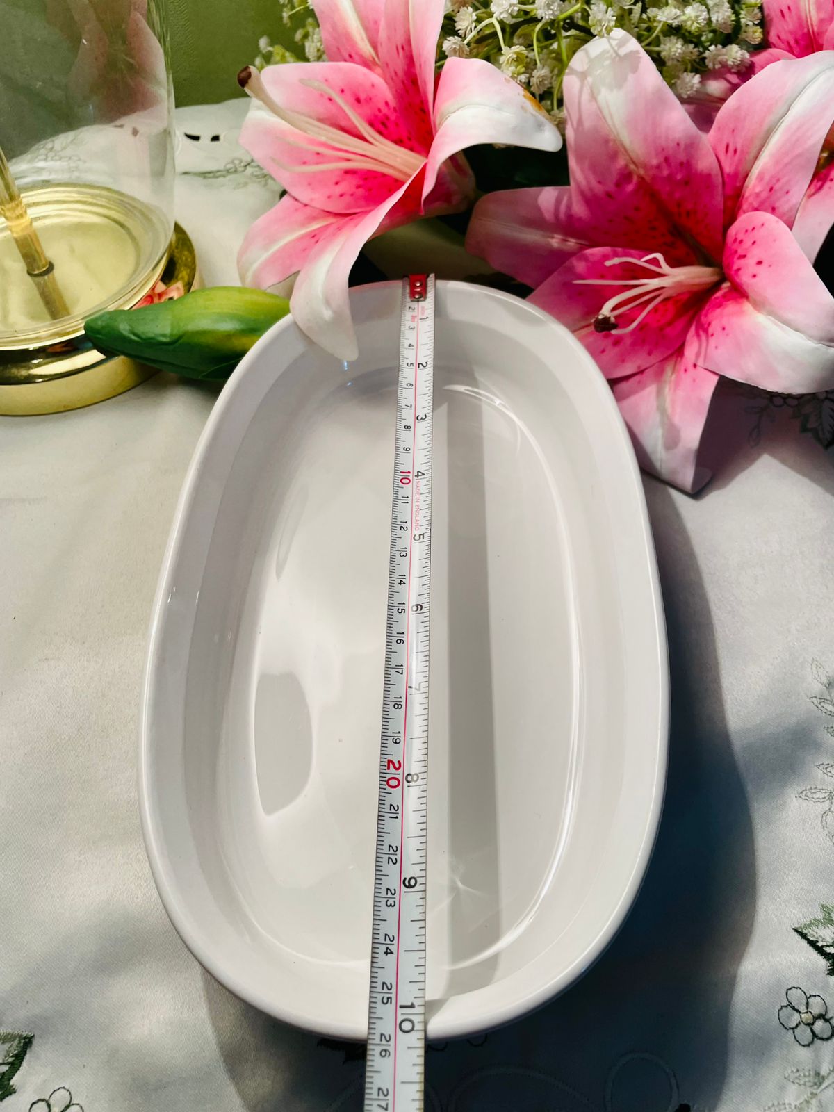 CorningWare French Vintage White Ceramic Oven-Safe Baking Dish Approx. 26 cm