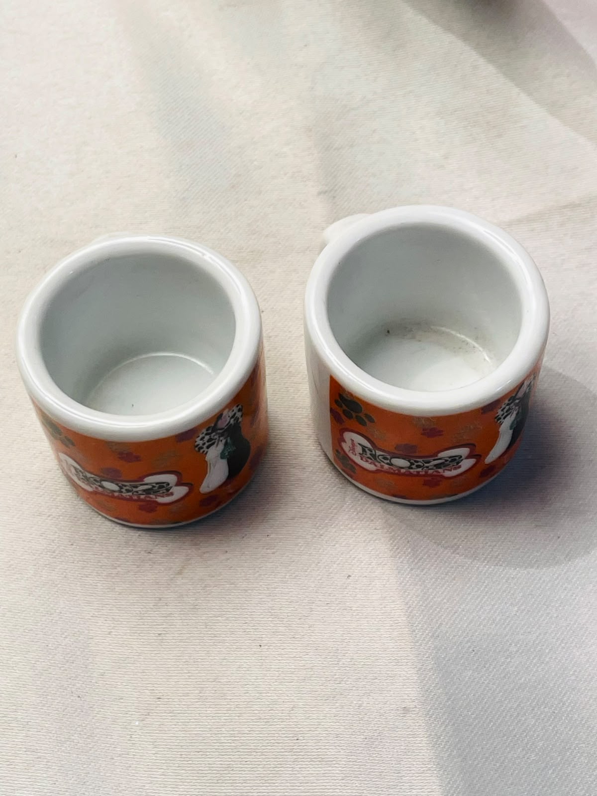 Pair of Disney 101 Dalmatians Mini Ceramic Cups Approx. 5 cm