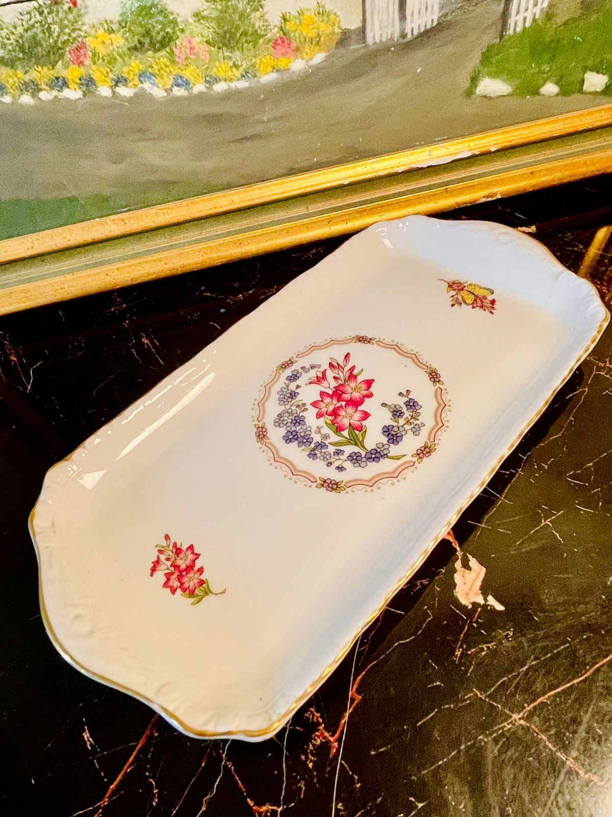 Coalport Fine Bone China Floral Serving Tray – Made in England (11–12 Inches)