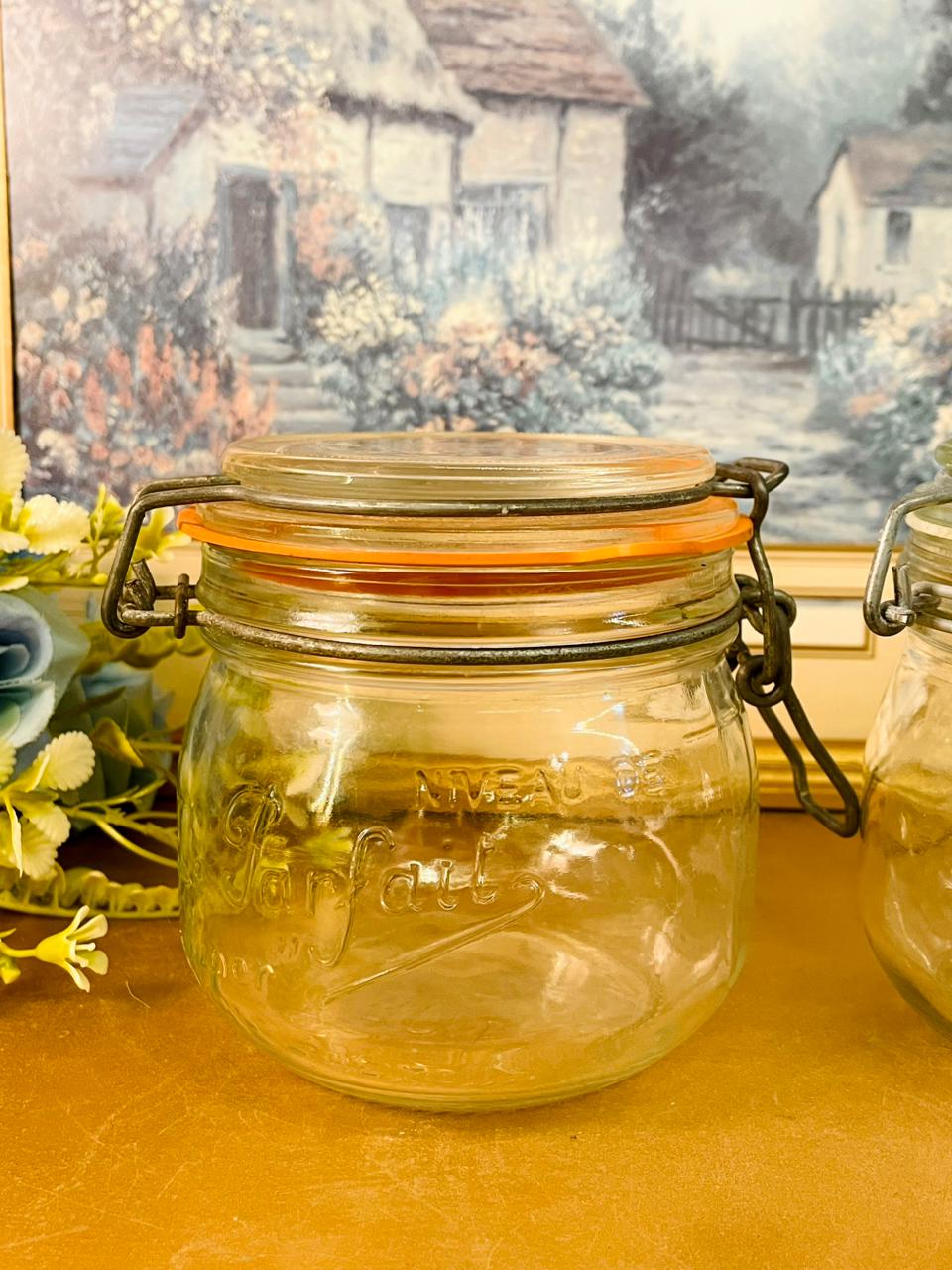 Set of 2 Airtight Glass Jars Clip Lock Storage