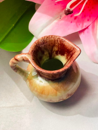 Small Brown Glazed Ceramic Jug Vase Approx. 7 cm