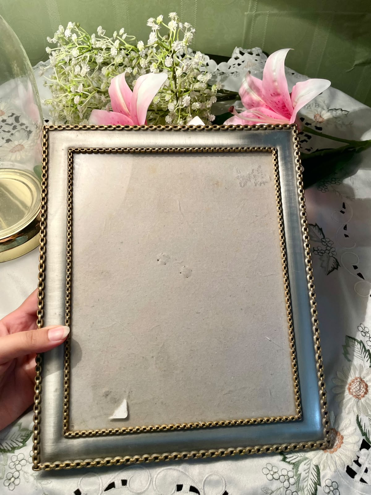 Vintage Silver & Gold-Tone Photo Frame 12 in