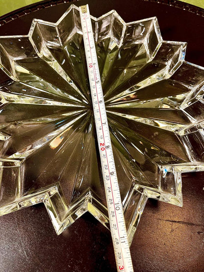large Crystal Starburst Serving Platter 11 Inch