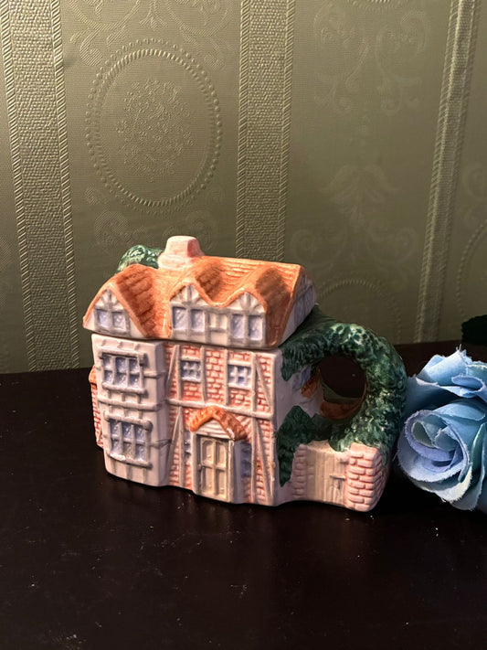 Vintage Cottage House Mini Teapot Ceramic English Decor